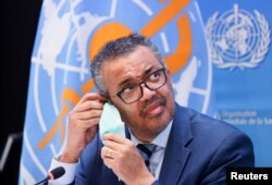 Tedros Adhanom Ghebreyesus, Direktur Jenderal Organisasi Kesehatan Dunia (WHO), menghadiri konferensi pers di Jenewa, Swiss, 20 Desember 2021. (Foto: REUTERS/Denis Balibouse)