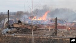 Kiyevga yaqin hududdagi manzara, 24-fevral, 2022 