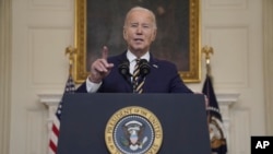El presidente de EEUU, Joe Biden, pronuncia un discurso sobre la Ley de Asignaciones Suplementarias de Seguridad Nacional de Emergencia en la Casa Blanca, el martes 6 de febrero de 2024, en Washington.