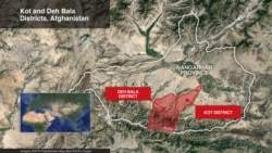 Map showing the Kot and Deh Bala districts in Nangarhar Province, Afghanistan.