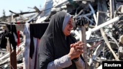 Funeral of Palestinians killed in an Israeli strike, in northern Gaza Strip