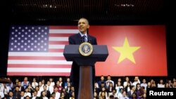 FILE - U.S. President Barack Obama attends a town hall meeting with members of the Young Southeast Asian Leaders Initiative in Ho Chi Minh City, Vietnam, May 25, 2016. 