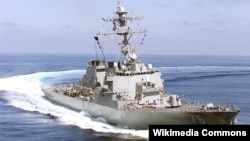 FILE - The USS Higgins (DDG-76) is a Flight I Arleigh Burke-class destroyer in the United States Navy.