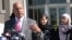 FILE - After meeting with police and Muslim communty representatives in Columbus, Ohio, Homeland Security Secretary Jeh Johnson talks about the need for vigilance against possible violent extremism in the United States, Sept. 24, 2014.