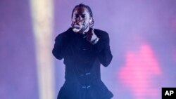 Kendrick Lamar performs at Coachella on April 23, 2017, in Indio, California. 