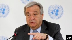 Le secrétaire général de l'ONU, Antonio Guterres, 8 mars 2017. 