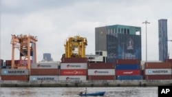 ตู้คอนเทนเนอร์ ที่กรุงเทพฯ ประเทศไทย 16 ต.ค. 2021 (AP Photo/Sakchai Lalit)