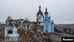 Руїни церкви після російської атаки в селі Богородичне Донецької області, Україна, 13 лютого 2024 року. REUTERS/Владислав Мусієнко