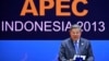 Indonesian President Susilo Bambang Yudhoyono speaks during leaders' press conference at the Asia-Pacific Economic Cooperation (APEC) forum in Bali, Indonesia, Oct. 8, 2013. 