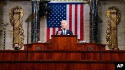 President Joe Biden addresses a joint session of Congress, April 28, 2021, in the House Chamber at the U.S. Capitol in Washington.