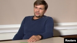 A still image taken from video footage and released by Russia's RT international news channel Sept. 13, 2018, shows a Russian national identified as Ruslan Boshirov during an interview at an unnamed location. 