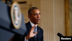 Tổng thống Obama nói chuyện tại một cuộc họp báo