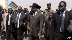 Salva Kiir, President of Southern Sudan and other senior members of his administration (file photo0
