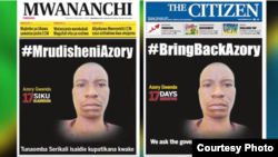 Picha ya Azory Gwanda katika magazeti baada ya kupotea kwake November 2017