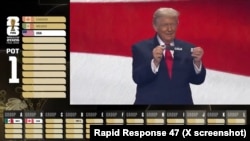 دونالد ترمپ، رییس جمهور ایالات متحدۀ امریکا هنگام قرعه کشی تیم‌های شامل در جام جهانی فوتبال ۲۰۲۶