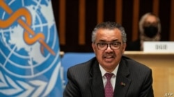 ARCHIVO - El director general de la OMS, Tedros Adhanom Ghebreyesus, habla durante la Asamblea Mundial de la Salud en Ginebra, el 24 de mayo de 2021.