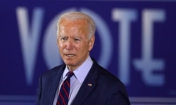U.S. Democratic presidential candidate Joe Biden delivers remarks at a Voter Mobilization Event campaign stop at the Cincinnati Museum Center at Union Terminal in Cincinnati, Ohio, Oct. 12, 2020.