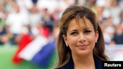 FILE - Jordan's Princess Haya bint al-Hussein, President of the International Equestrian Federation, attends the jumping Final Four competition at the World Equestrian Games at the d'Ornano stadium in Caen, France, Sept. 7, 2014.