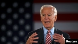 Kandidat presiden AS dari Partai Demokrat dan mantan Wakil Presiden Joe Biden saat berkampanye di Scranton, Pennsylvania, 23 Oktober 2019.