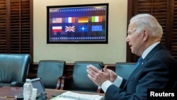 Президент США Джо Байден спілкується із європейськими лідерами щодо ситуації довкола України, 24 січня 2022