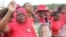 Movement for Democratic Change (MDC) supporters attending a tribute to their party leader Morgan Tsvangirai, Feb. 19, 2018. Tsvangirai died in South Africa after a two-year battle with colon cancer.