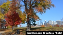Governors Island National Monument, a former military base, is now a scenic stretch of undeveloped land with spectacular views of the Manhattan skyline.