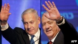 Israel's Supreme Court on May 6, 2020 approved a coalition deal between Prime Minister Benjamin Netanyahu , left, and his former rival Benny Gantz.
