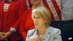 FILE - New Mexico Gov. Michelle Lujan Grisham.