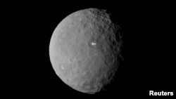 FILE - Dwarf planet Ceres taken by NASA's Dawn spacecraft, Feb. 19, 2015.