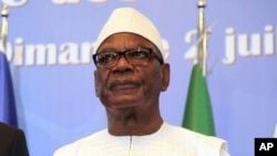 Le président malien Ibrahim Boubacar Keïta lors du sommet du G5 Sahel au palais présidentiel à Bamako, Mali, 2 juillet 2017.
