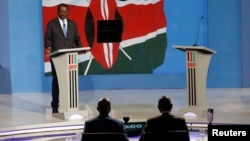 Kenyan opposition leader Raila Odinga, the presidential candidate of the National Super Alliance (NASA) coalition, attends a Presidential Debate ahead of a general election in Nairobi, Kenya, July 24, 2017. 