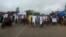 Demonstrators protest MIDROC mining's alleged environmental degradation, marching in Ethiopia's Goro Dola district, May 8, 2018. Ethiopia's government suspended MIDROC's mining permit Wednesday. 