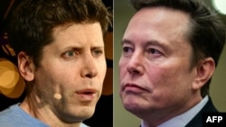FILE - This combination of pictures created on Dec. 27, 2024 shows Sam Altman, CEO of OpenAI, on Oct. 17, 2023 and Elon Musk on Nov. 13, 2024.