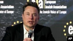 FILE - Tesla CEO Elon Musk is shown in Krakow, Poland, Jan. 22, 2024. A manipulated video of Vice President Kamala Harris gained attention after Musk shared it on his social media platform X on July 26, without noting it was originally released as a parody. 