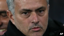  José Mourinho lors d'un match de Champions League à Stamford Bridge, Londres, le 10 décembre 2014. (AP Photo/Tim Ireland)