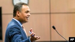 FILE - Attorney William Burck speaks before a judge in West Palm Beach, Fla., April 12, 2019.