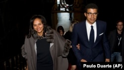 Isabel dos Santos e o seu marido Sindika Dokolo no Porto, Portugal. 5 março 2015