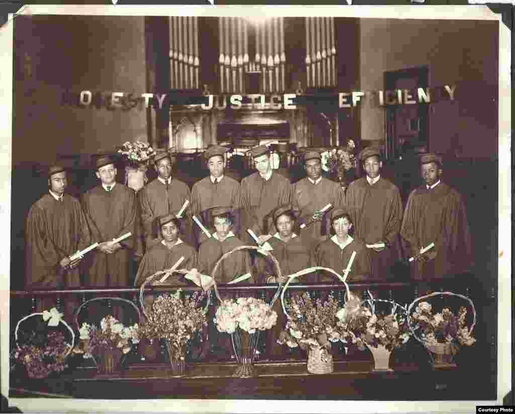 North Street High School graduates are seen in an undated photo at Ebenezer AME Church, Hagerstown, Maryland. (Courtesy of Wendi Perry, Curator of Doleman Black Heritage Museum)