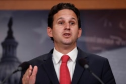 FILE - Sen. Brian Schatz, D-Hawaii, speaks during a news conference on Capitol Hill in Washington, May 24, 2017.