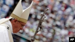 FILE - Pope Francis, Friday, Aug. 15, 2014.