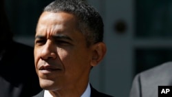President Barack Obama in the Rose Garden at the White House in Washington, Oct. 1, 2013.