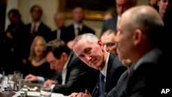 Gilead Sciences, Inc. CEO Daniel O'Day attends a meeting with President Trump, members of the Coronavirus Task Force, and pharmaceutical executives, March 2, 2020, in Washington.