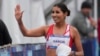 La peruana Gabriela Kimberly García finalizó primera en la final femenina de 20 km de marcha en los Juegos Panamericanos en Santiago, Chile, el domingo 29 de octubre de 2023.