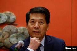 FILE - Chinese Eurasian affairs envoy Li Hui, shown here at a press briefing in Beijing on June 2, 2023, made diplomatic trips to Russia, Brussels, Poland, Ukraine, Germany and France in March 2024 in an effort to improve relations between China and the EU.