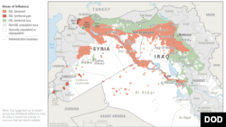 Islamic State Areas of Influence, 2014 vs. May 2017
