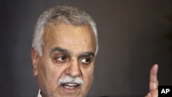 Iraq's Vice President Tareq al-Hashemi speaks at a news conference in in Arbil, about 350 km (220 miles) north of Baghdad, December 20, 2011.