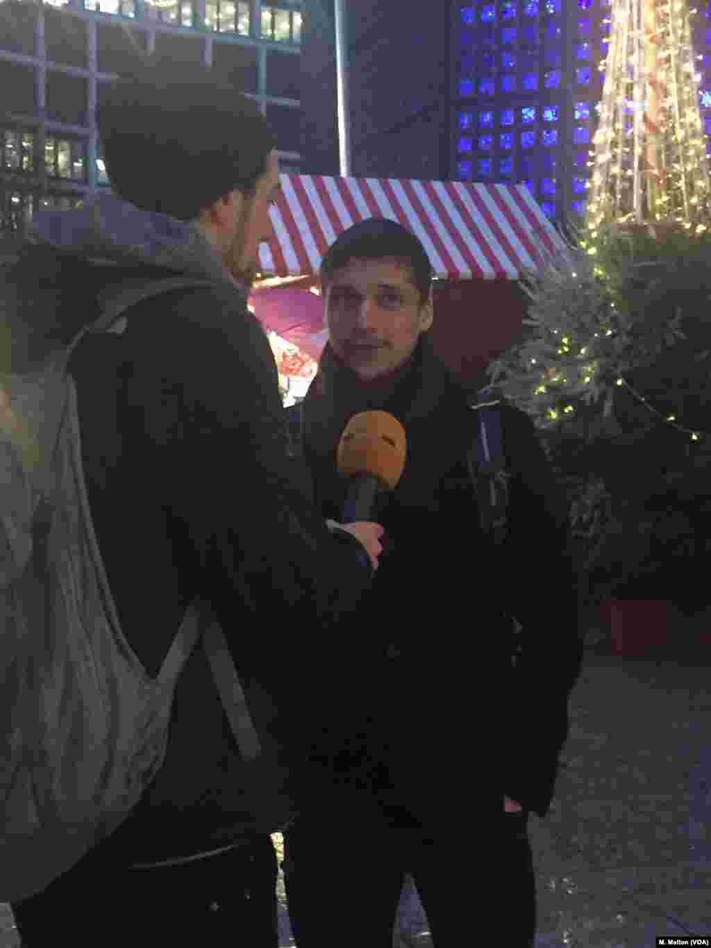 Many shoppers said they have confidence that the security measures in place &mdash; concrete barriers and plenty of police officers &mdash; would ensure a peaceful evening at Berlin's Christmas markets, Nov. 27, 2017.