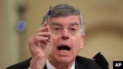 FILE - William Taylor, then the top U.S. diplomat in Ukraine, testifies before the House Intelligence Committee on Capitol Hill in Washington, Nov. 13, 2019.