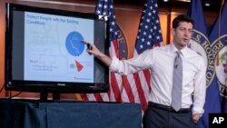 House Speaker Paul Ryan of Wis. uses charts and graphs to make his case for the GOP's long-awaited plan to repeal and replace the Affordable Care Act, March 9, 2017.