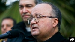 Archbishop Charles Scicluna speaks during a press conference in Santiago, Chile, June 19, 2018.